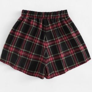 Elastic Waist Checked Shorts